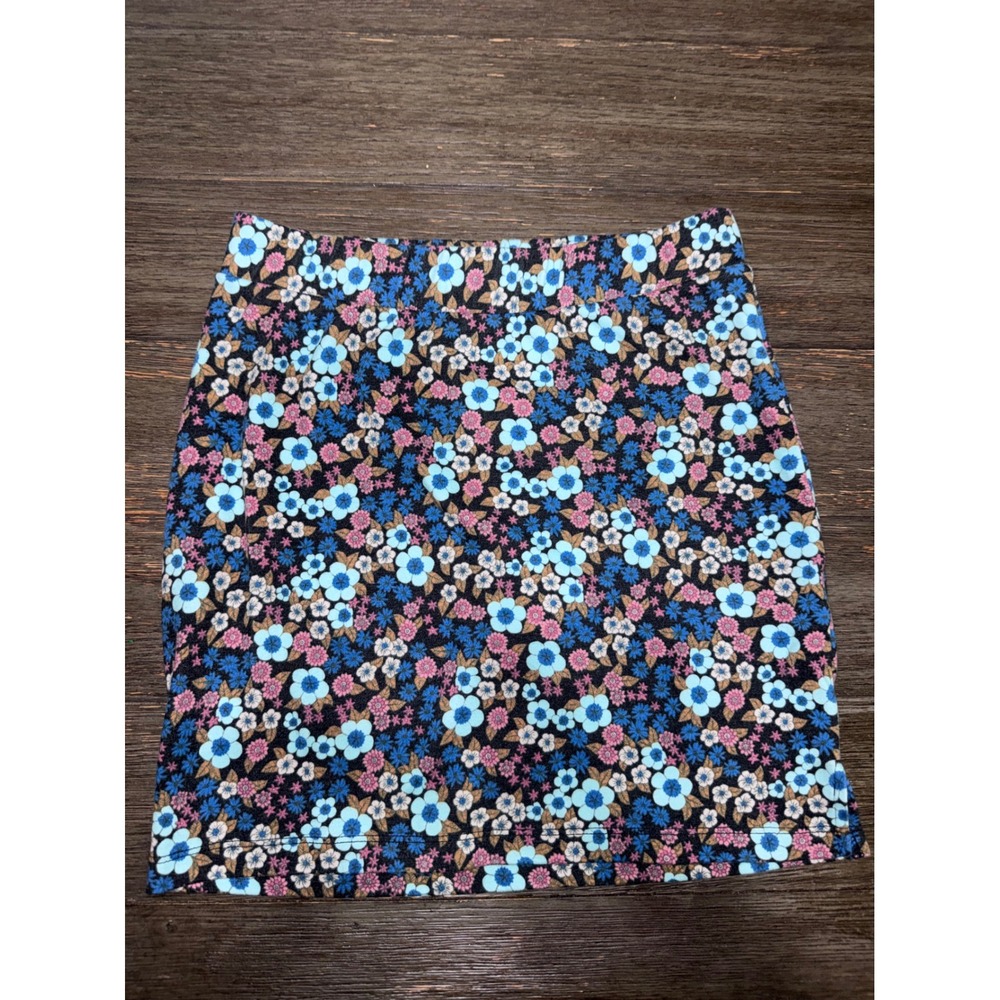 SO Goods For Life Womens Floral Mini Skirt Blue Pink Black Size Medium